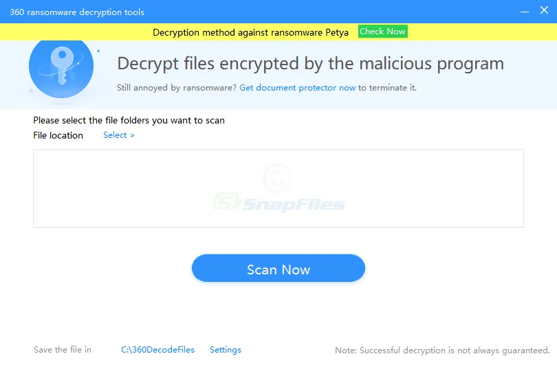 360 Ransomware Decryption Tools Captură de ecran 1