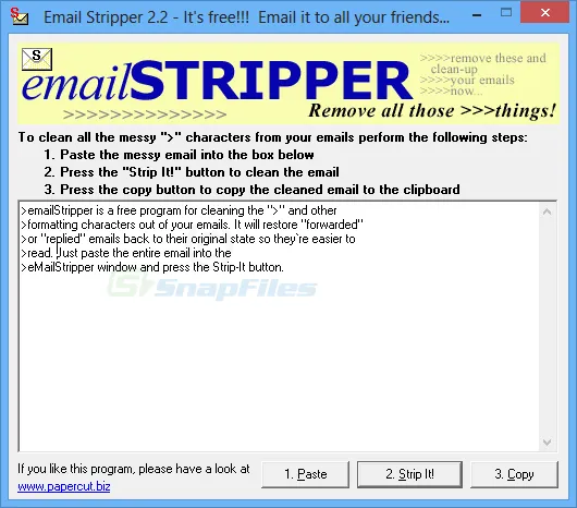 Email Stripper Captură de ecran 1