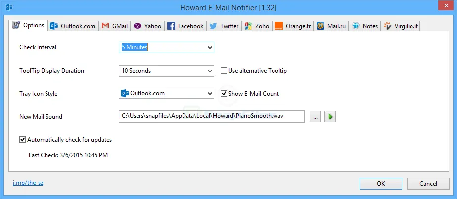 Howard E-Mail Notifier Captură de ecran 2