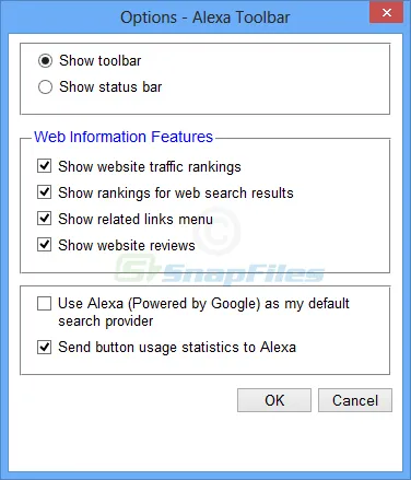 Alexa Toolbar for Firefox Captură de ecran 2