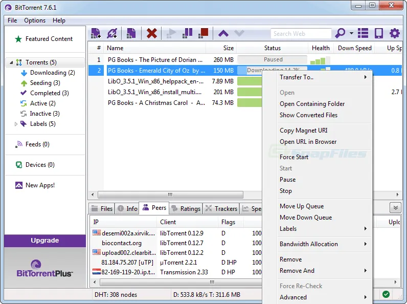 BitTorrent Free Captură de ecran 2