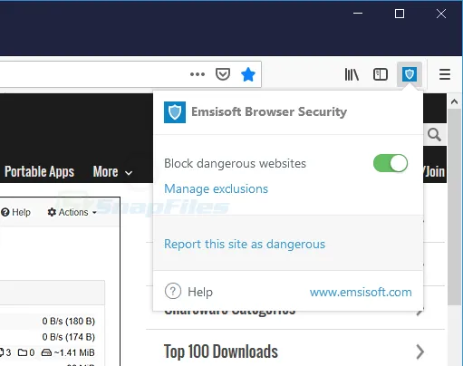 Emsisoft Browser Security for Firefox Captură de ecran 1