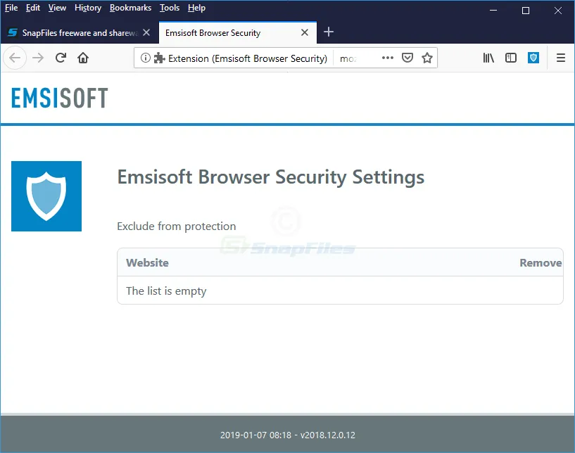 Emsisoft Browser Security for Firefox Captură de ecran 2