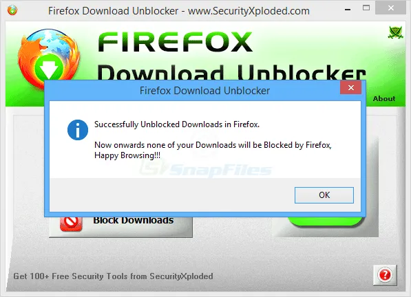 Firefox Download Unblocker Captură de ecran 2