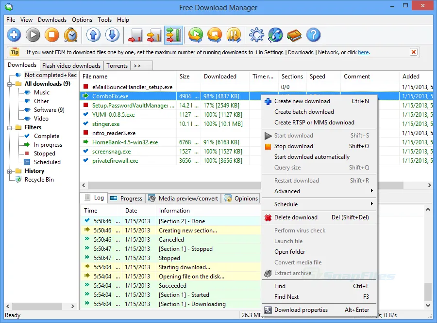 Free Download Manager Captură de ecran 1