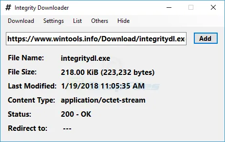 Integrity Downloader Captură de ecran 1