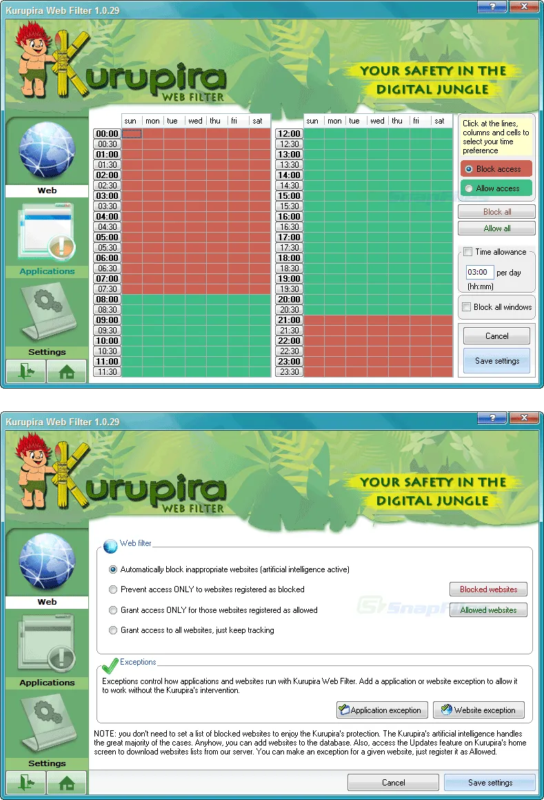 Kurupira Web Filter Captură de ecran 2
