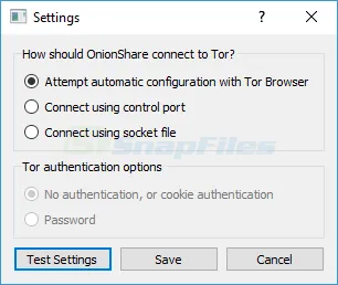 OnionShare Captură de ecran 2