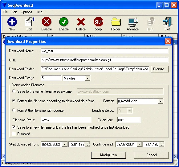 SeqDownload Captură de ecran 1