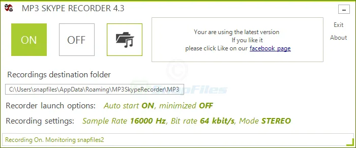 MP3 Skype Recorder Captură de ecran 1