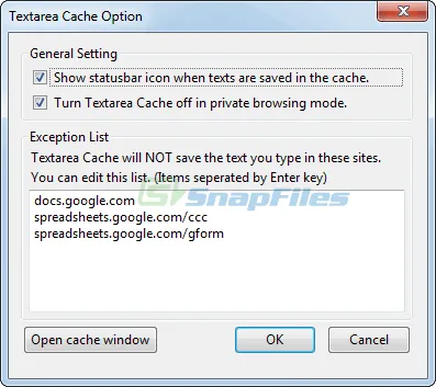 Textarea Cache Captură de ecran 2