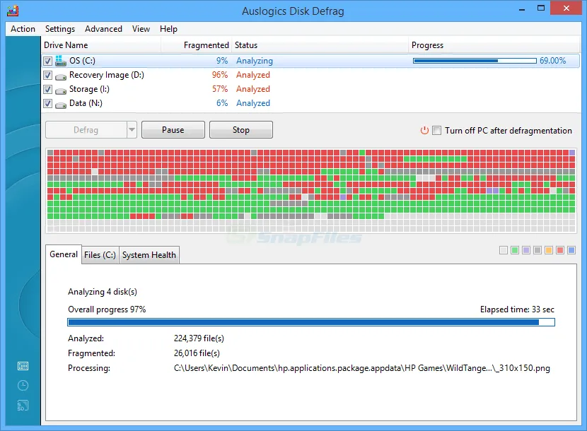 Auslogics Disk Defrag Captură de ecran 1