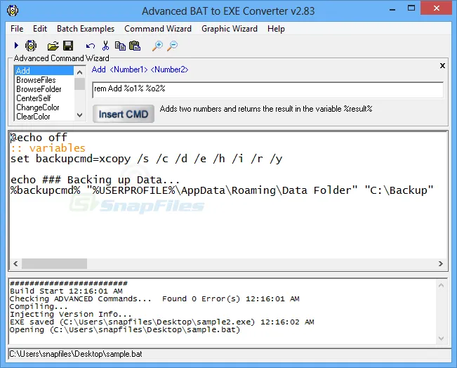 Advanced BAT to EXE Converter Captură de ecran 1