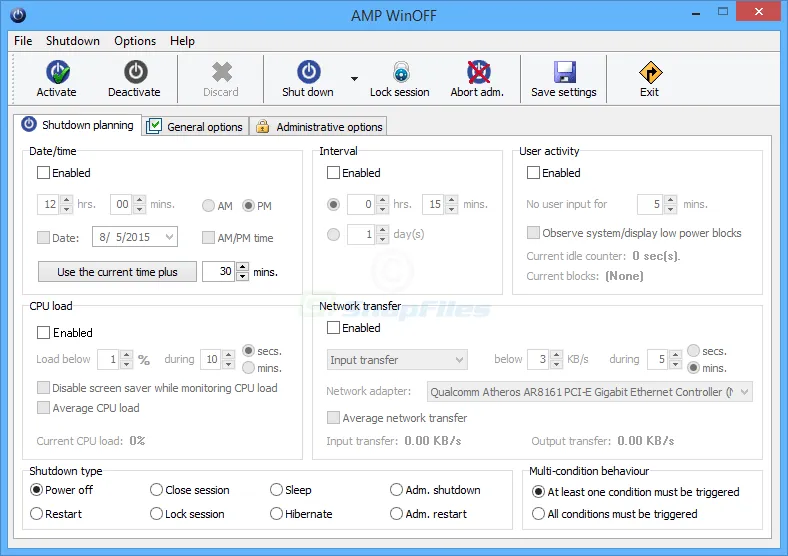 AMP WinOFF Captură de ecran 1