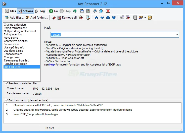 Ant Renamer Captură de ecran 2