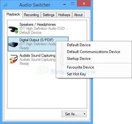 Audio Switcher Captură de ecran 1