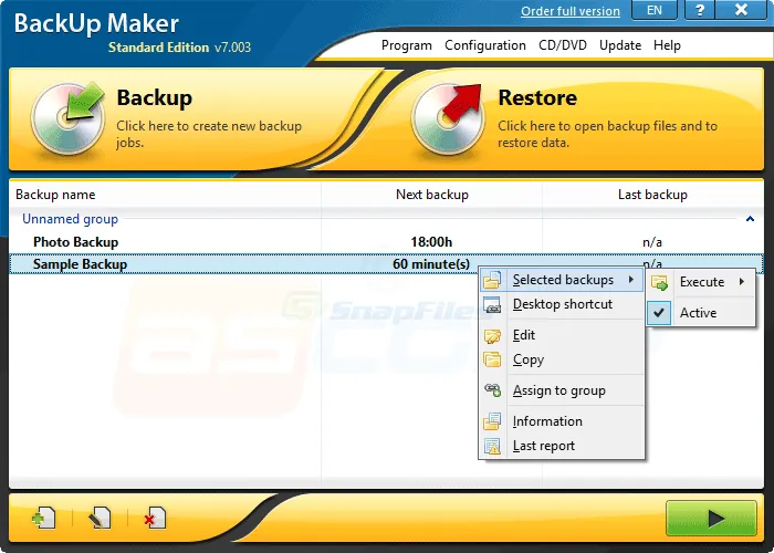 BackUp Maker Captură de ecran 1