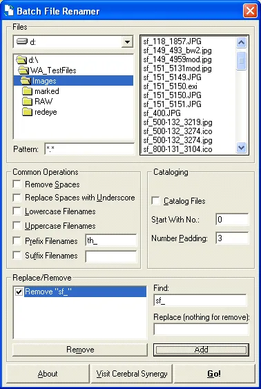 Batch File Renamer Captură de ecran 1