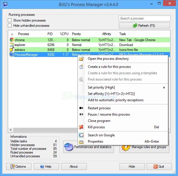 Bill2`s Process Manager Captură de ecran 1