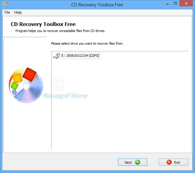 CD Recovery Toolbox Free Captură de ecran 1