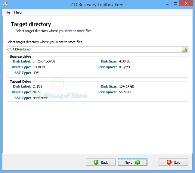 CD Recovery Toolbox Free Captură de ecran 2