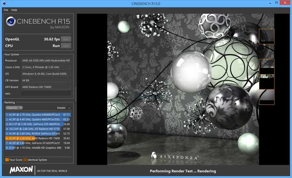 MAXON CINEBENCH Captură de ecran 2