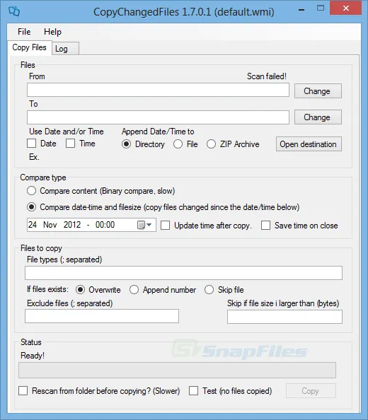 CopyChangedFiles Captură de ecran 1