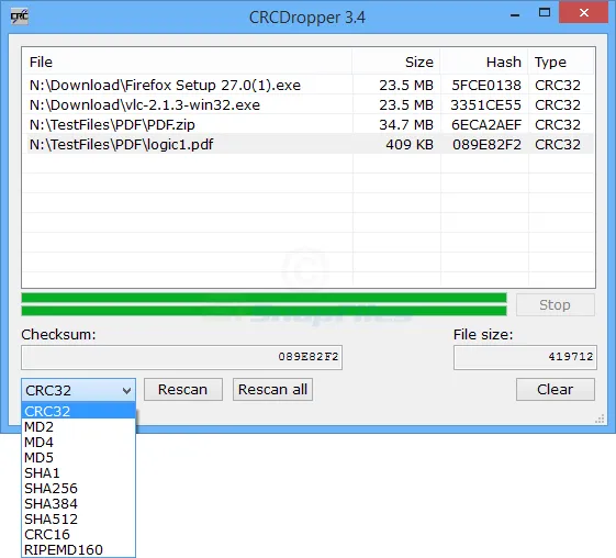 CRCDropper Captură de ecran 1