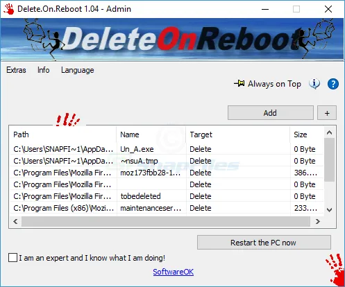 Delete.On.Reboot Captură de ecran 1