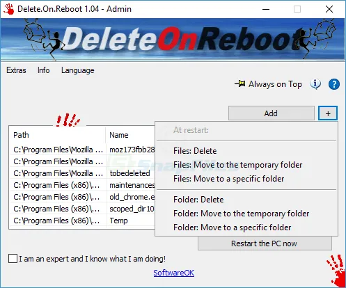 Delete.On.Reboot Captură de ecran 2