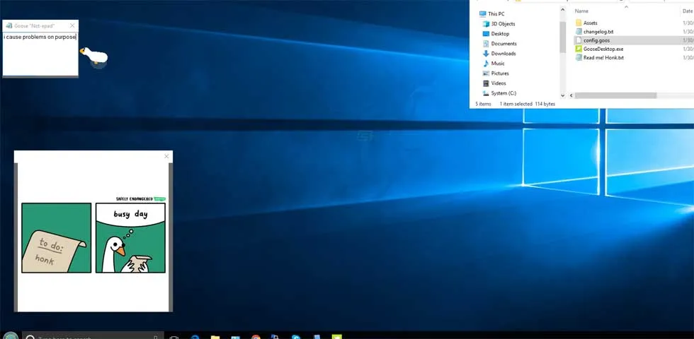 Desktop Goose Captură de ecran 1