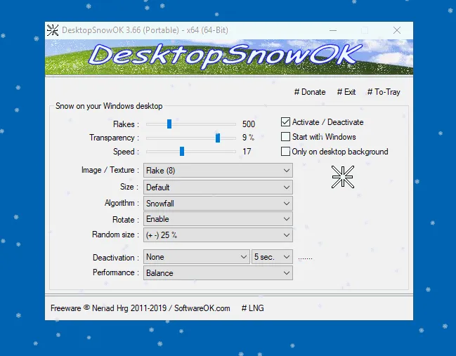 DesktopSnowOK Captură de ecran 1