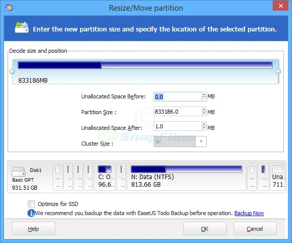 EaseUS Partition Master Captură de ecran 2