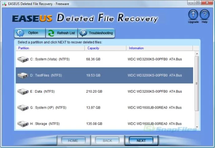 EaseUS Deleted File Recovery Captură de ecran 1