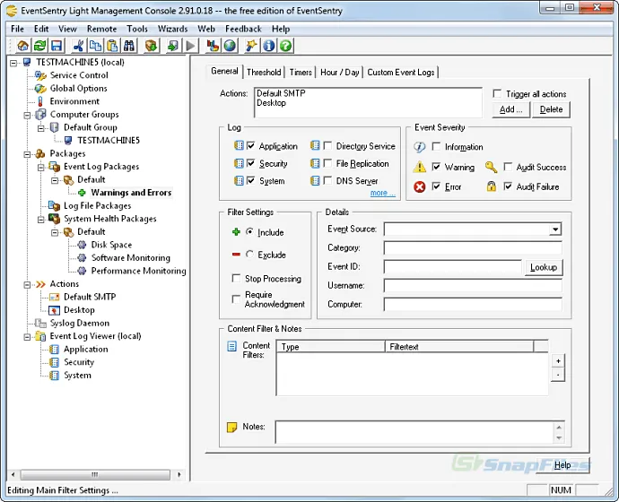 EventSentry Light Captură de ecran 1