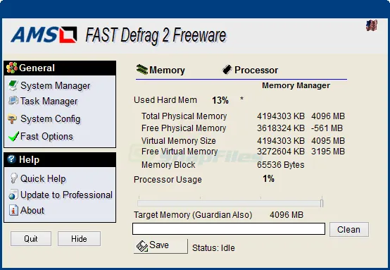 Fast Defrag Standard Captură de ecran 1