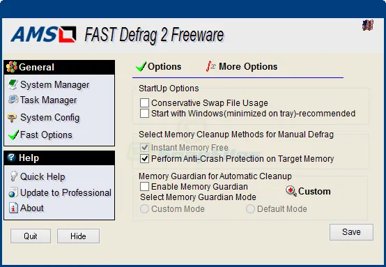 Fast Defrag Standard Captură de ecran 2