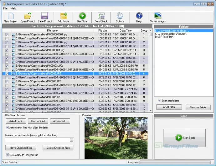 Fast Duplicate File Finder Captură de ecran 1