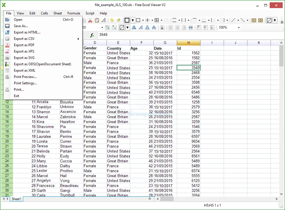Free Excel Viewer Captură de ecran 2