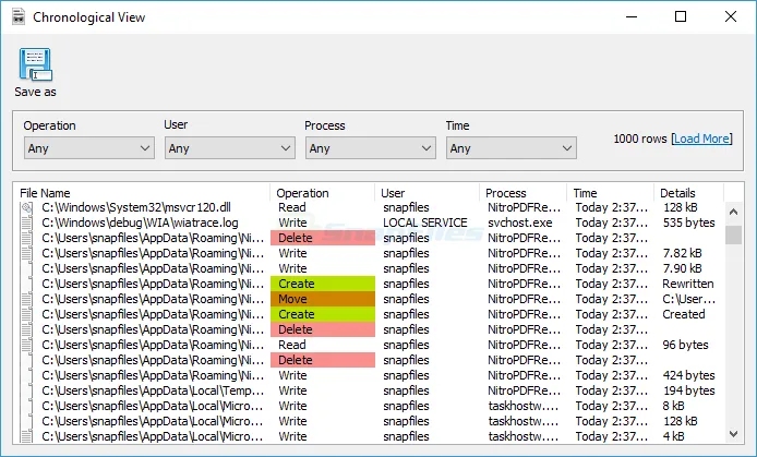 SoftPerfect File Access Monitor Captură de ecran 2