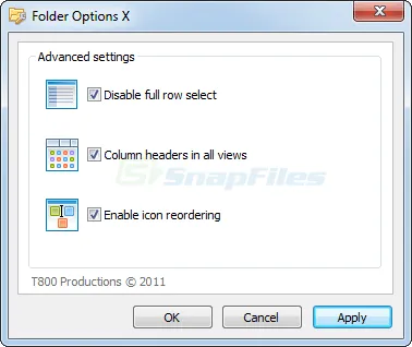 Folder Options X Captură de ecran 1