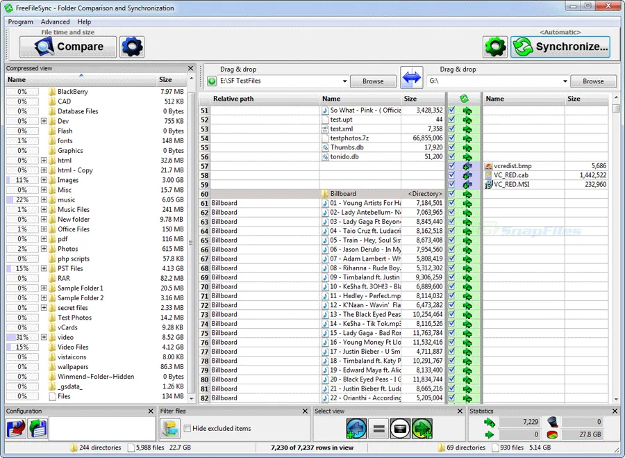 FreeFileSync Captură de ecran 1