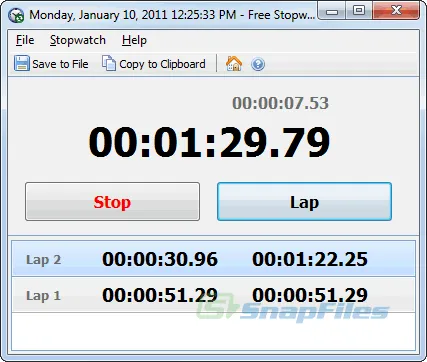 Free Stopwatch Captură de ecran 1