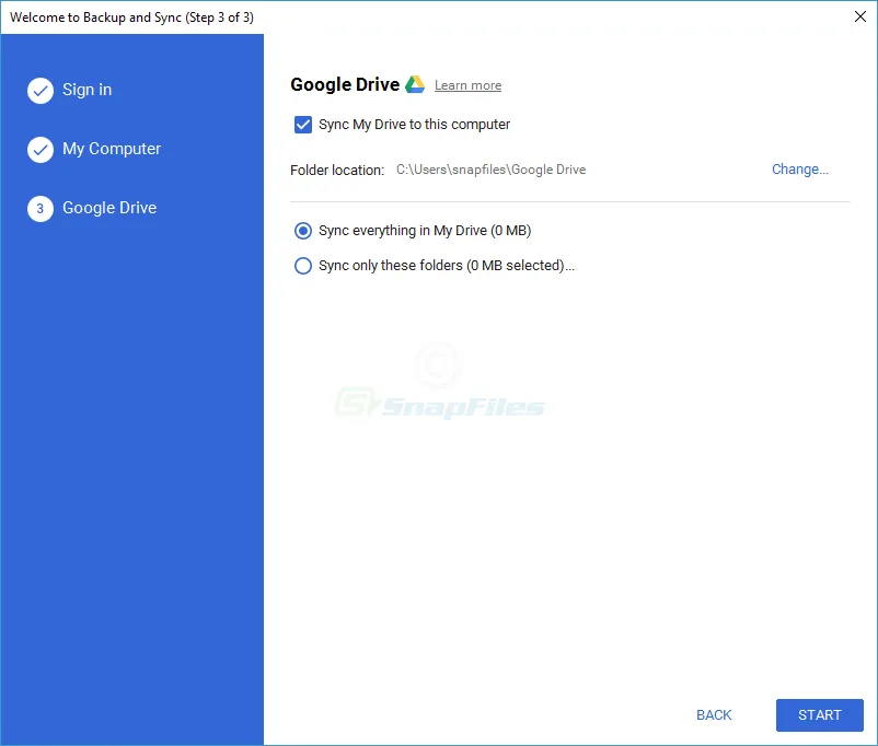 Google Backup and Sync Captură de ecran 2