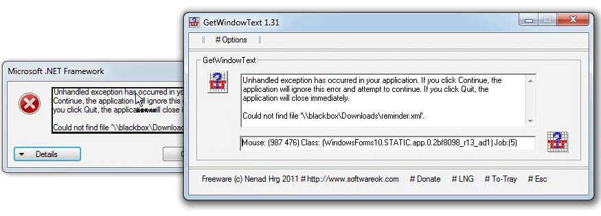 GetWindowText Captură de ecran 1