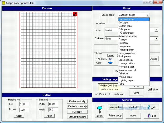 Graph Paper Printer Captură de ecran 1