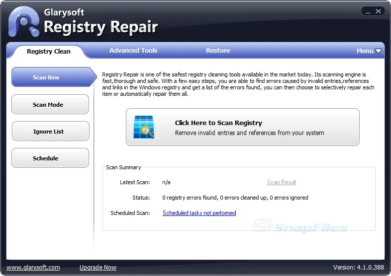 Glary Registry Repair Captură de ecran 1