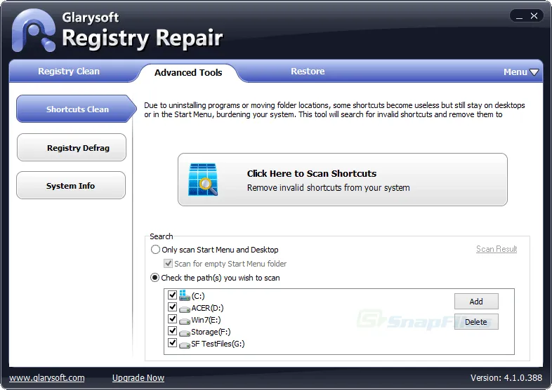 Glary Registry Repair Captură de ecran 2