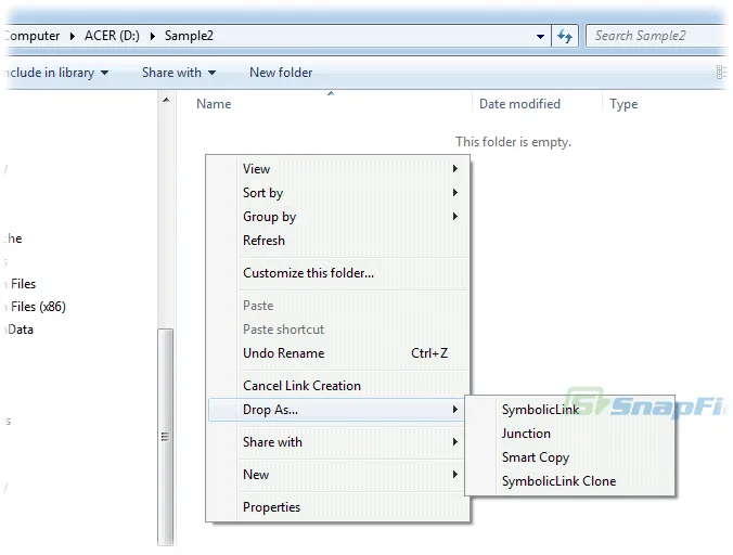 Hardlink Shell Extension Captură de ecran 2