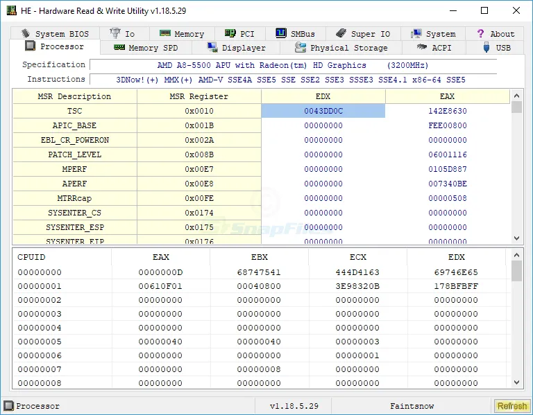 HE - Hardware Read and Write Utility Captură de ecran 1